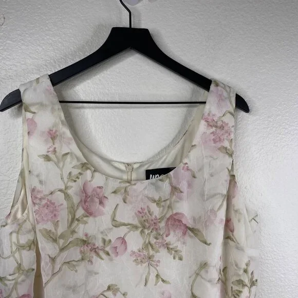 Ursula of Switzerland Dress White 18W Sleeveless Maxi Flora Romantic MOTB Whimsy - Picture 5 of 14